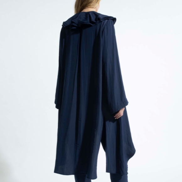 NWT Mela Purdie Rufflet Coat in Midnight SZ 6 - Picture 3 of 14